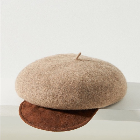 Anthro Lizzy Trimmed Wool Newsboy Hat main image 11